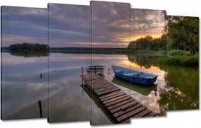 Vászonkép 100x60 Naplemente tó