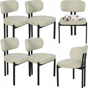 Nappali Szék Kárpitozott Étkező Modern 4 Szék Bézs Szett