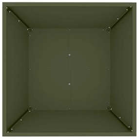 Fém Virágcserép Olívazöld Fém 50 x 50 x 15 cm Négyzet Modern