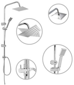 vidaXL rozsdamentes acél dupla fejű zuhanyszett kézi zuhannyal