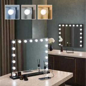 BRILAGI - LED fényerőszabályozható sminktükör HOLLYWOOD LED/15W/230V 60x50 cm fekete