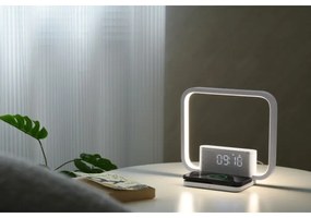 Immax 08994L - LED Dimmelhető asztali lámpa ébresztőórával és töltővel 18W/230V fehér