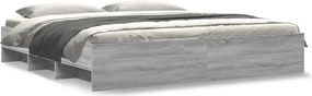 vidaXL szürke sonoma színű szerelt fa ágykeret matrac nélkül 180x200cm