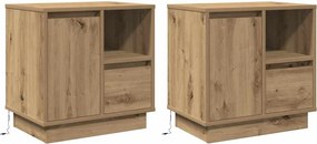 vidaXL Éjjeliszekrény 2 pcs Artisan tölgy 50 x 34,5 x 50 cm Faanyag
