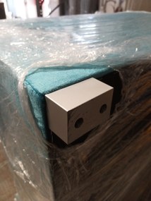 AKCIÓ Kék kihúzható sarok kanapé ZENOVA 220x140 cm, kétoldalas II. osztály