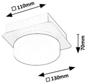 RÁBALUX 75001 ATTICHUS Matt Fekete Színű Fürdőszobai Mennyezeti Lámpa LED 5W IP44