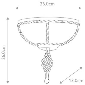 Elstead PB-WU-BLK-GOLD - Fali lámpa PEMBROKE 1xE27/60W/230V