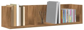 kézműves tölgy színű szerelt fa CD-tartó fali polc 75x18x18 cm