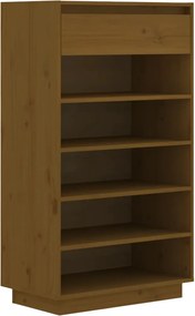 vidaXL mézbarna tömör fenyőfa cipősszekrény 60 x 34 x 105 cm