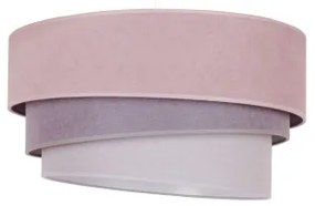 Duolla - Csillár zsinóron TRIO 1xE27/15W/230V átm. 45 cm rózsaszín/szürke/fehér