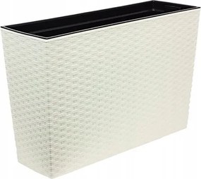 Virágágyás Werbena rattan kaspó krém lamella