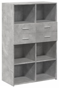 betonszürke szerelt fa magasszekrény 80 x 42,5 x 124 cm
