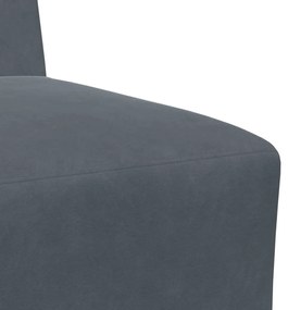 sötétszürke bársony kanapéfotel 55 cm