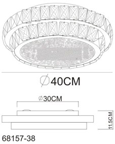 Globo 68157-38 - LED dimmelhető mennyezeti lámpa KLARA LED/38W/230V Ø 40 cm + távirányító