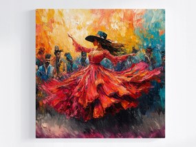 Poszter Nő Tánc Spanyolország Flamenco Szenvedély Mozgás 80x80