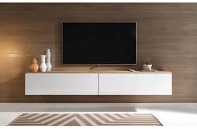 CERIEE 180 TV-asztal - wotan tölgy / fényes fehér