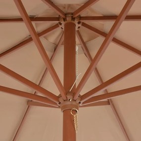 Tópszínű kültéri napernyő farúddal 300 cm