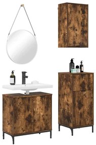Fürdőszoba bútor szett 3 pcs Füstölt tölgy 39.5 x 36 x 88 cm