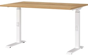 Íróasztal állítható magassággal, tölgyfa dekoros asztallappal 80x120 cm Downey – Germania
