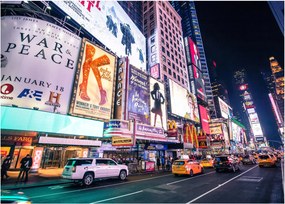 Kép - New York Theater District (üvegen) (70x50 cm)