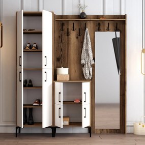 Előszobafal Berlin ABC - Walnut, White