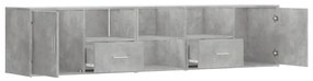 betonszürke szerelt fa sarokszekrény 200 x 40 x 45 cm