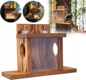 Mókusház Fa mókus etető napellenzővel 24x35 CM