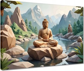 Vászonkép 40x30 Buddha origami