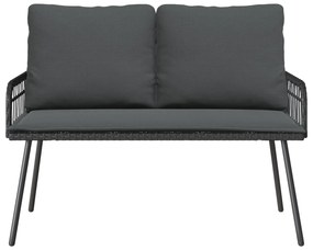 vidaXL Kerti pad párnával Antracit 114 x 64 x 90 cm Acél