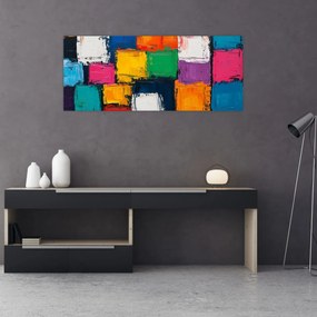 Kép - Színes négyzetek festménye (120x50 cm)