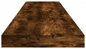 4 db füstös tölgy színű szerelt fa fali polc 100 x 10 x 1,5 cm