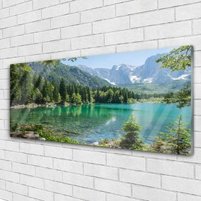 Üvegkép Természet-hegység Lake Forest 125x50 cm