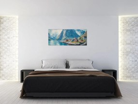Kép - Norvég falu (120x50 cm)
