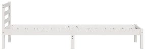 Ágykeret Fejtámlával Fehér 80x210 cm Tömörfa Fenyő