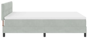 Boxspring Ágy Matracból Világosszürke 140x200 cm Bársony