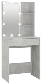 betonszürke fésülködőasztal LED-del 60x40x140 cm