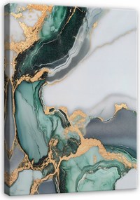 Vászonkép Absztrakt Márvány Zöld Arany Nappali Hálószoba 60x40