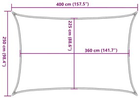 világoszöld HDPE napvitorla 160 g/m² 2,5 x 4 m
