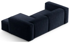 Sötétkék kordbársony sarokkanapé (jobb oldali-heverő résszel) Bergano – Cosmopolitan Design