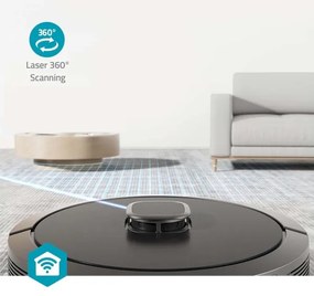 Nedis WIFIVCL002CBK - Intelligens robotporszívó felmosóval Wi-Fi Tuya fekete + távirányító