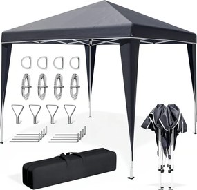 CAPRI party-sátor / rögzített pavilon, 3x3m, antracit Casaria