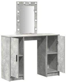 LED világítással ellátott sminktükör Beton Szürke 102x33x135 cm