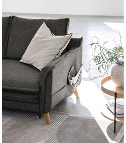 Sötétszürke kinyitható sarokkanapé (bal oldali) Charming Charlie – Miuform