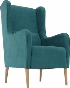 Kényelmes fotel, türkíz/bükk, BREDLY