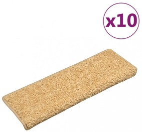 10 db lépcsőszőnyeg 65 x 21 x 4 cm bézs téglalap alakú széllel