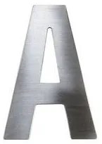 Rozsdamentes acél szám 2D kivitelben, magassága 75 mm, „A” jel