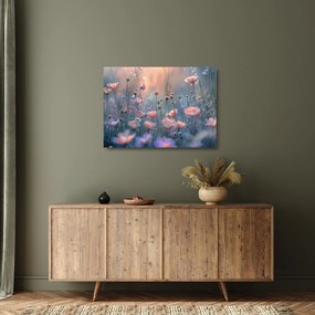 Üveg kép - Virágok pasztell színekben (70x50 cm)