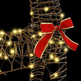 Rénszarvas húzta szán Meleg fehér 70 x 26 x 128.5 cm Rattan