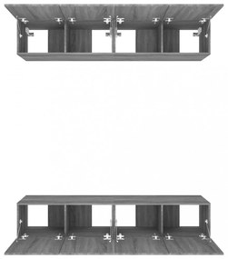 4 db szürke sonoma színű szerelt fa TV-szekrény 80 x 30 x 30 cm