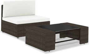 vidaXL 2 részes barna polyrattan kerti ülőgarnitúra